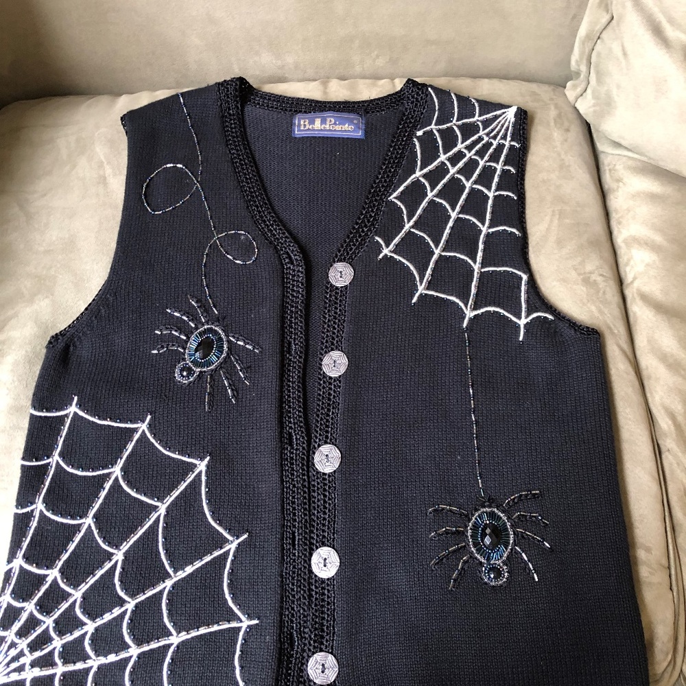 Black Halloween Sweater Vest